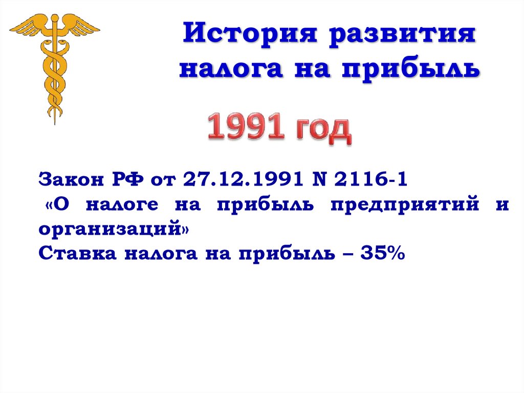 История развития налога на прибыль
