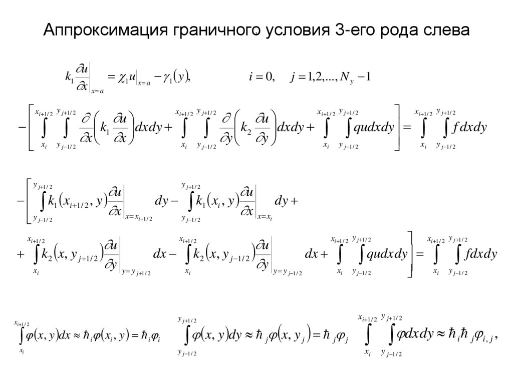 Аппроксимация граничного условия 3-его рода слева
