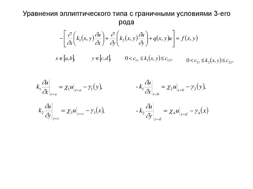 Уравнения эллиптического типа с граничными условиями 3-его рода