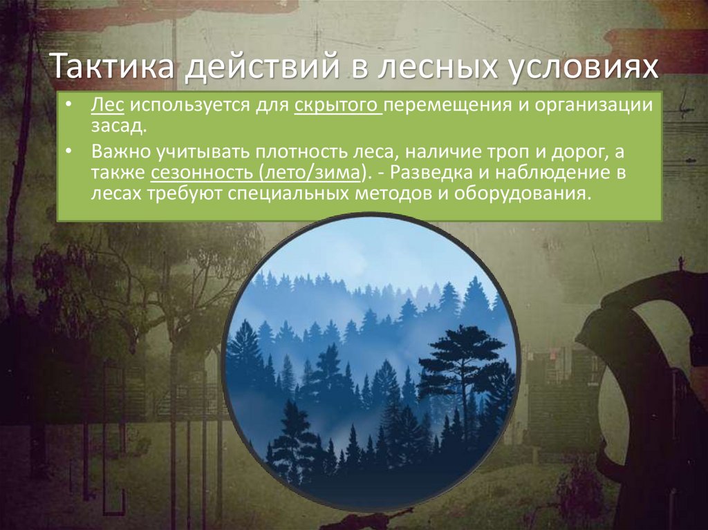 Тактика действий в лесных условиях
