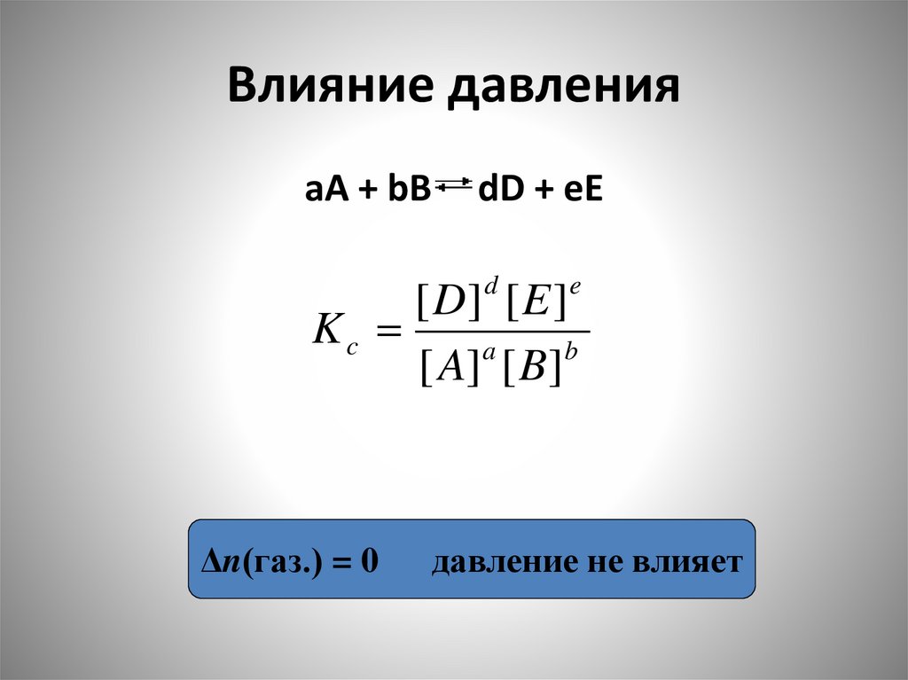 Влияние давления