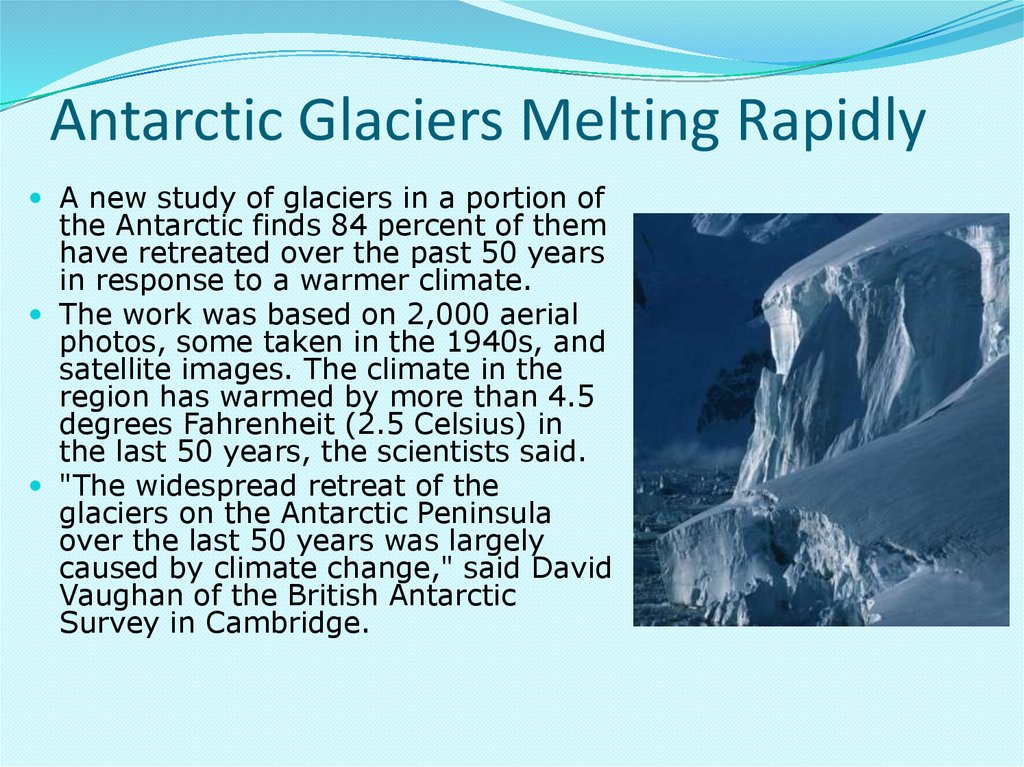 Antarctic Glaciers Melting Rapidly
