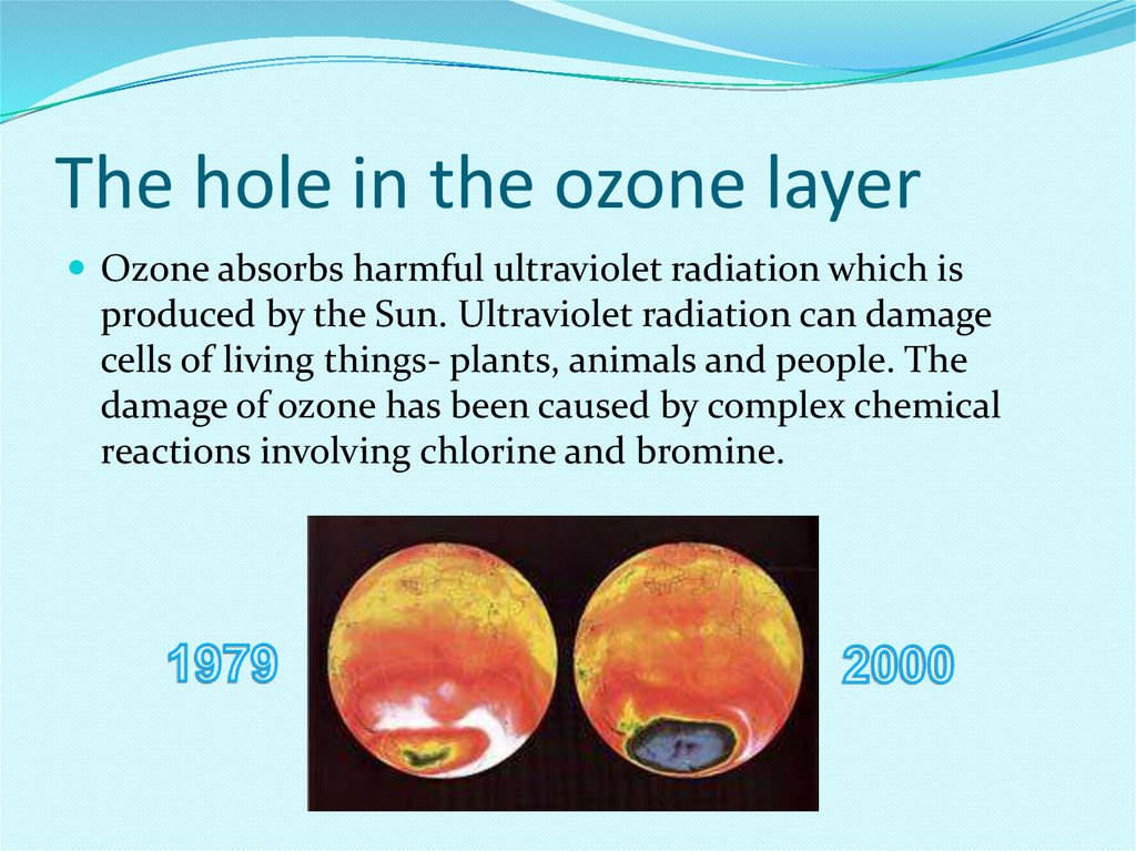 The hole in the ozone layer