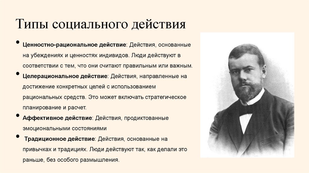 Типы социального действия