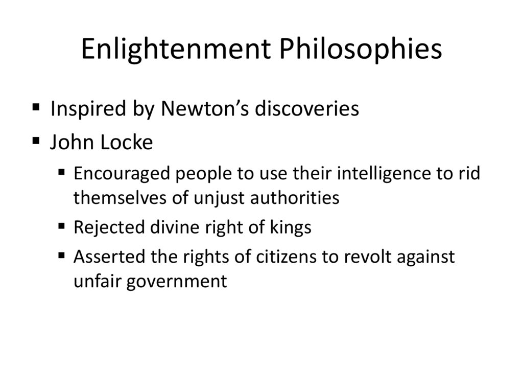 Enlightenment Philosophies