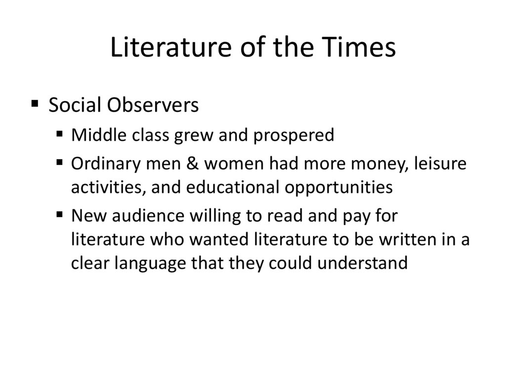 Literature of the Times