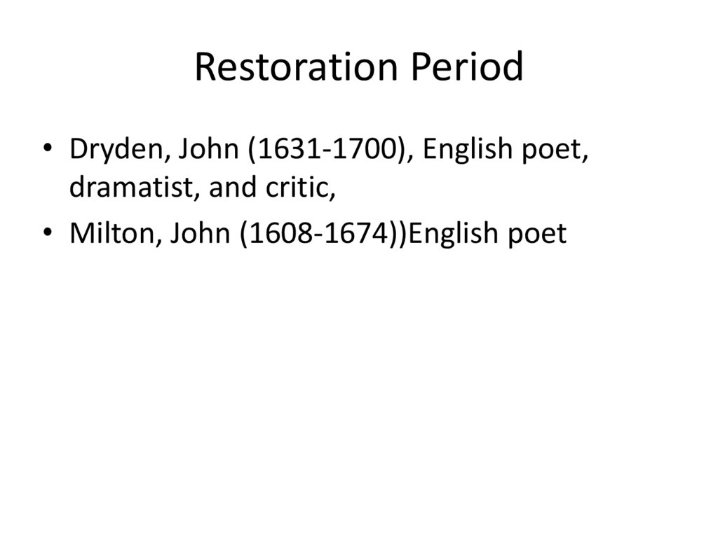 Restoration Period