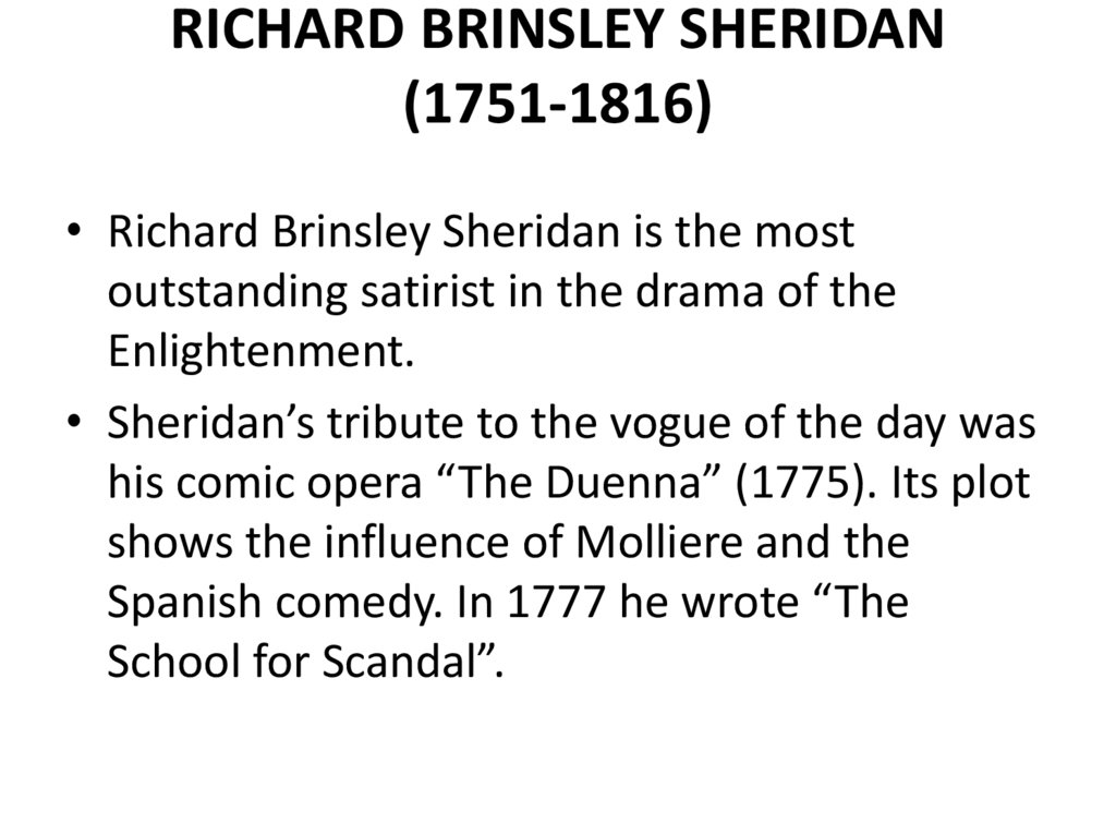 RICHARD BRINSLEY SHERIDAN (1751-1816)