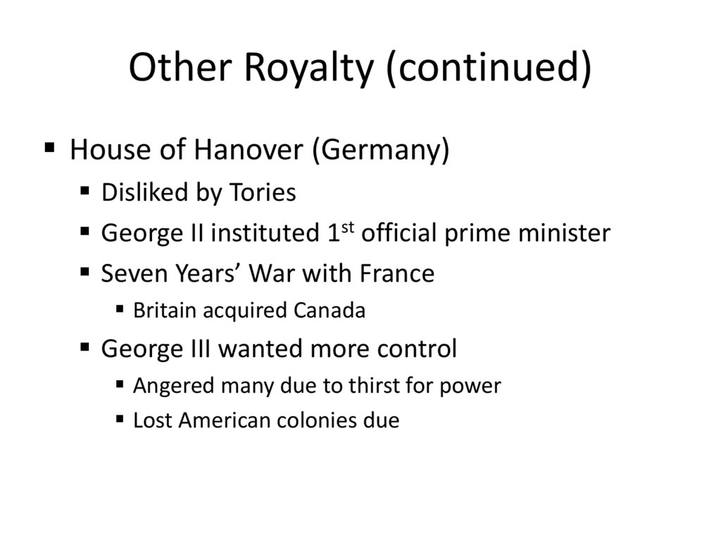 Other Royalty (continued)