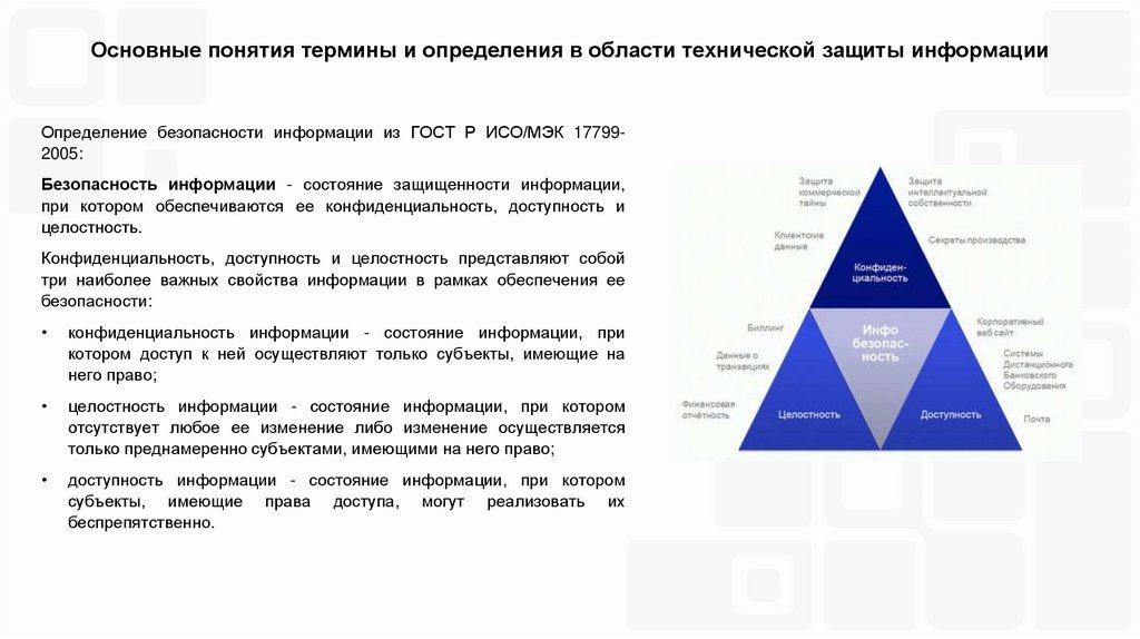 Основные понятия термины и определения в области технической защиты информации