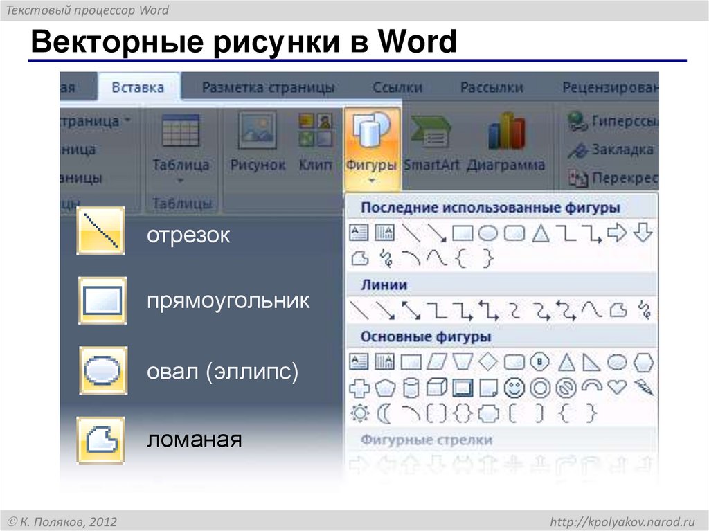 Векторные рисунки в Word