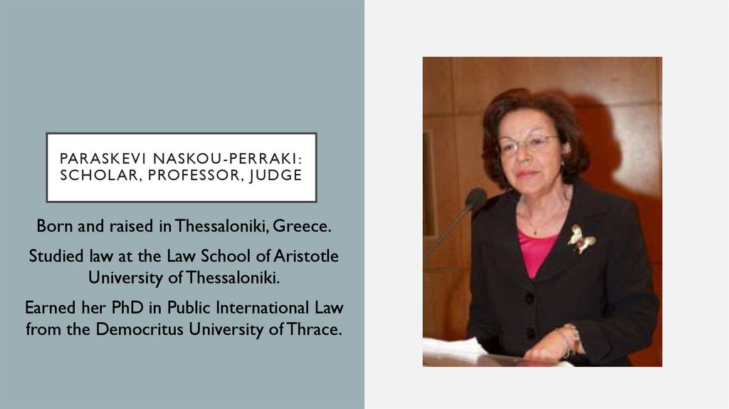 Paraskevi Naskou-Perraki: Scholar, Professor, Judge