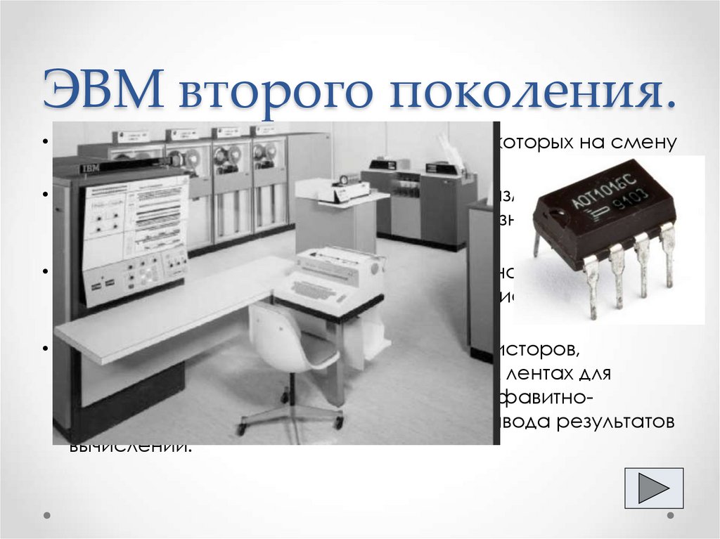 ЭВМ второго поколения.