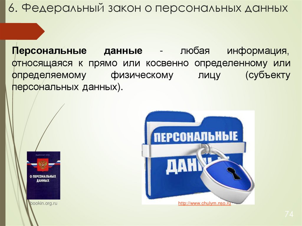 6. Федеральный закон о персональных данных