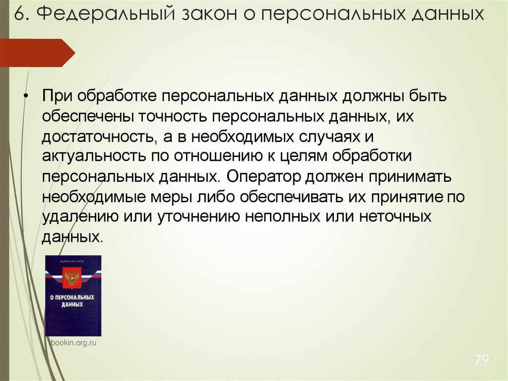 6. Федеральный закон о персональных данных