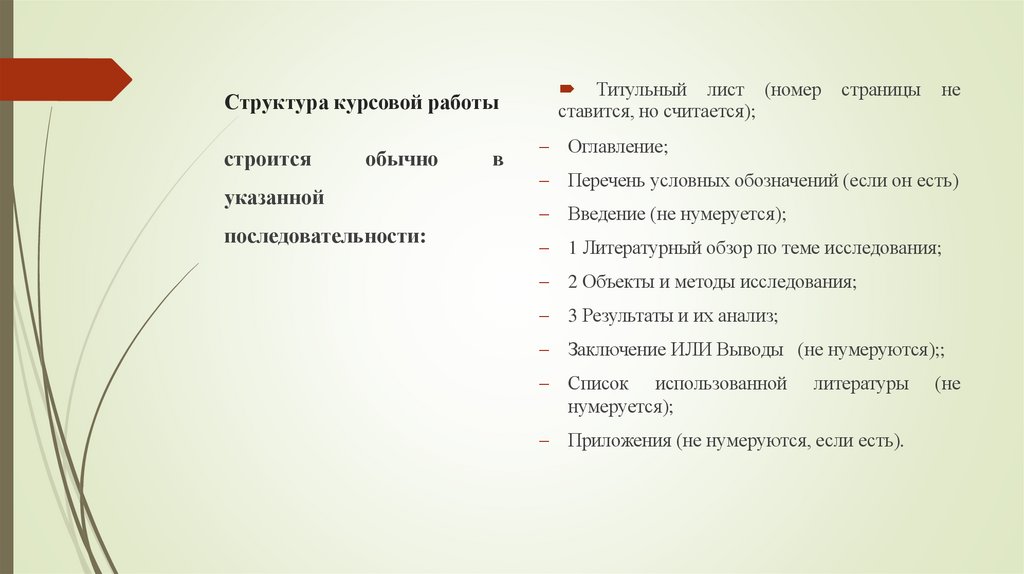 Структура курсовой работы