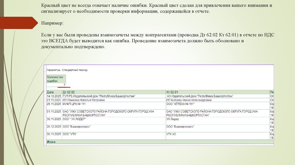 Красный цвет не всегда означает наличие ошибки. Красный цвет сделан для привлечения вашего внимания и сигнализирует о