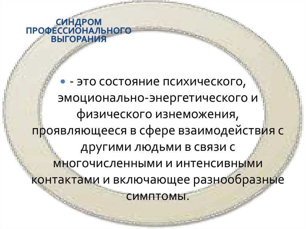 Синдром профессионального выгорания