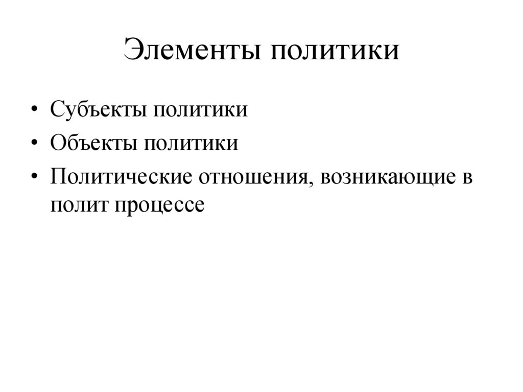 Элементы политики