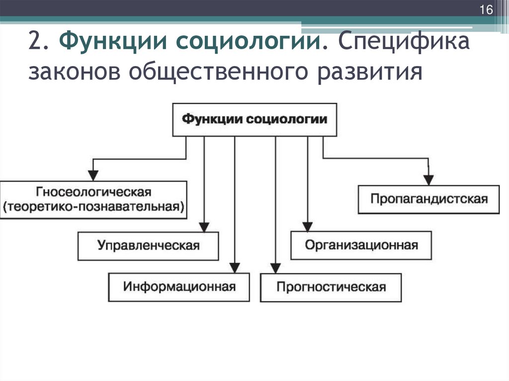 2. Функции социологии. Специфика законов общественного развития