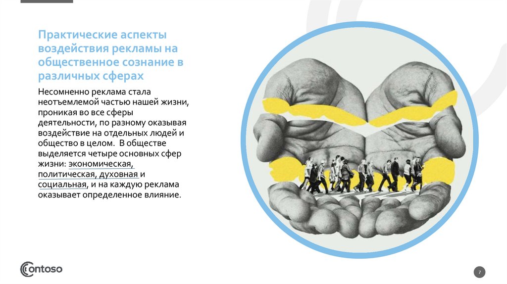 Практические аспекты воздействия рекламы на общественное сознание в различных сферах