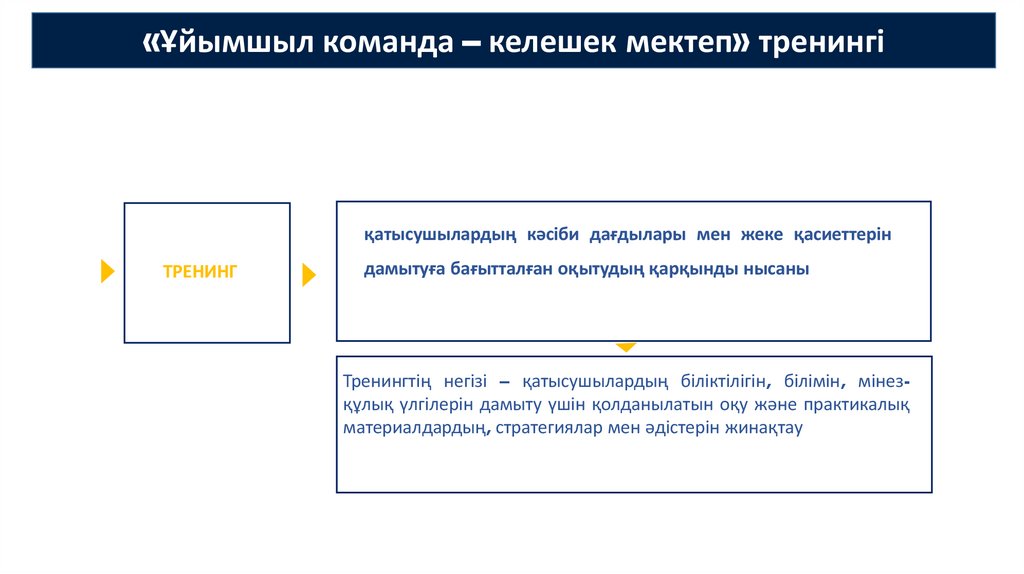 «Ұйымшыл команда – келешек мектеп» тренингі