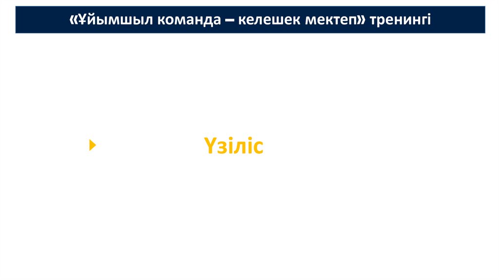 «Ұйымшыл команда – келешек мектеп» тренингі