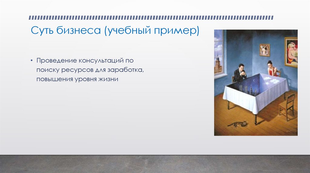 Суть бизнеса (учебный пример)