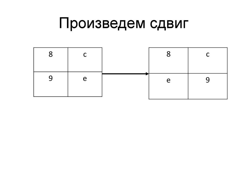 Произведем сдвиг
