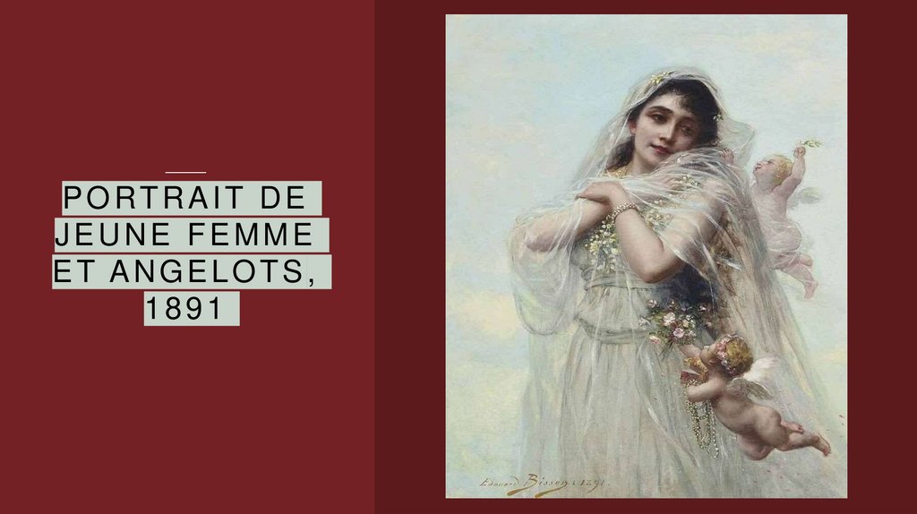 Portrait de jeune femme et angelots, 1891