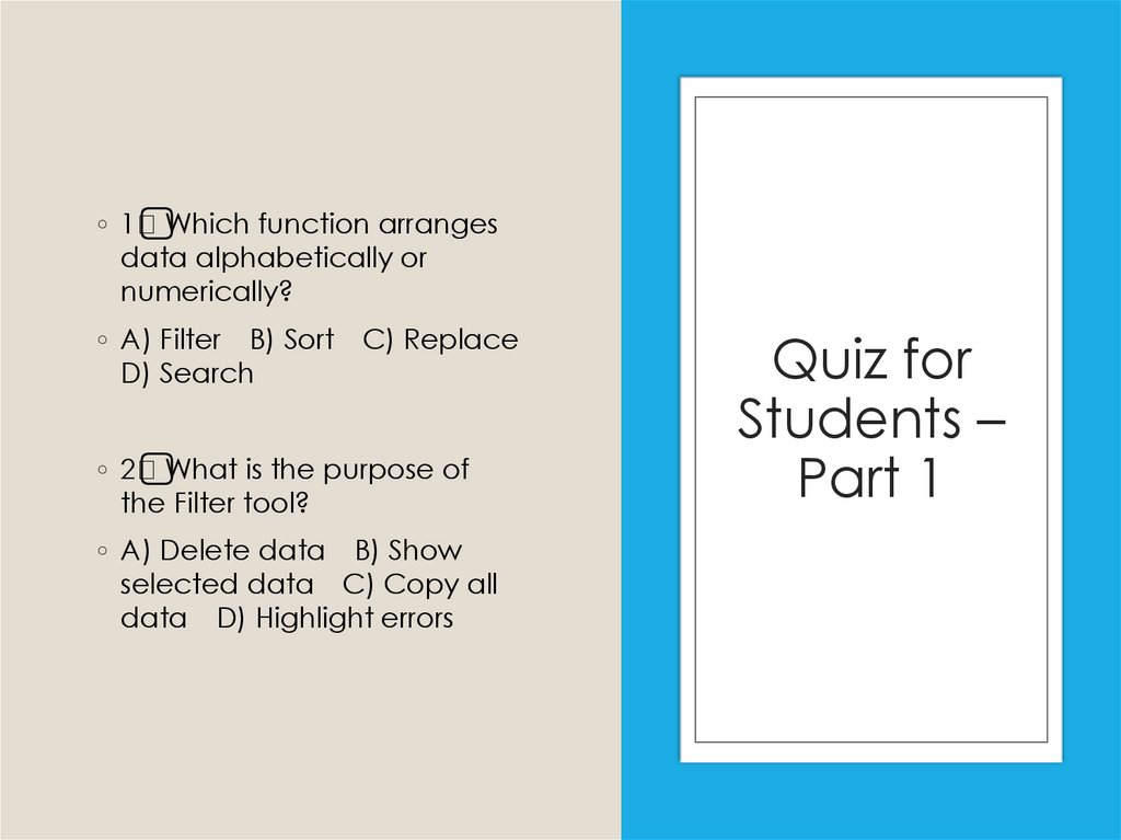Quiz for Students – Part 1