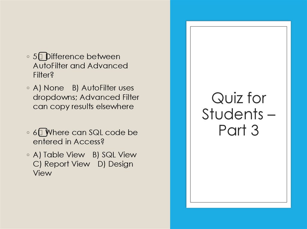 Quiz for Students – Part 3