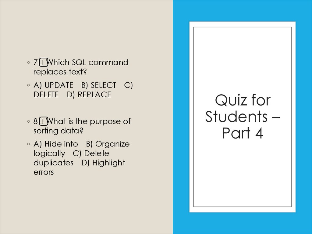 Quiz for Students – Part 4