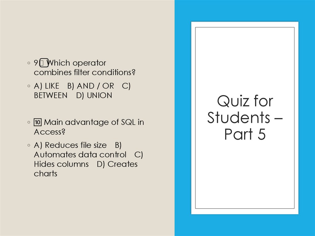Quiz for Students – Part 5