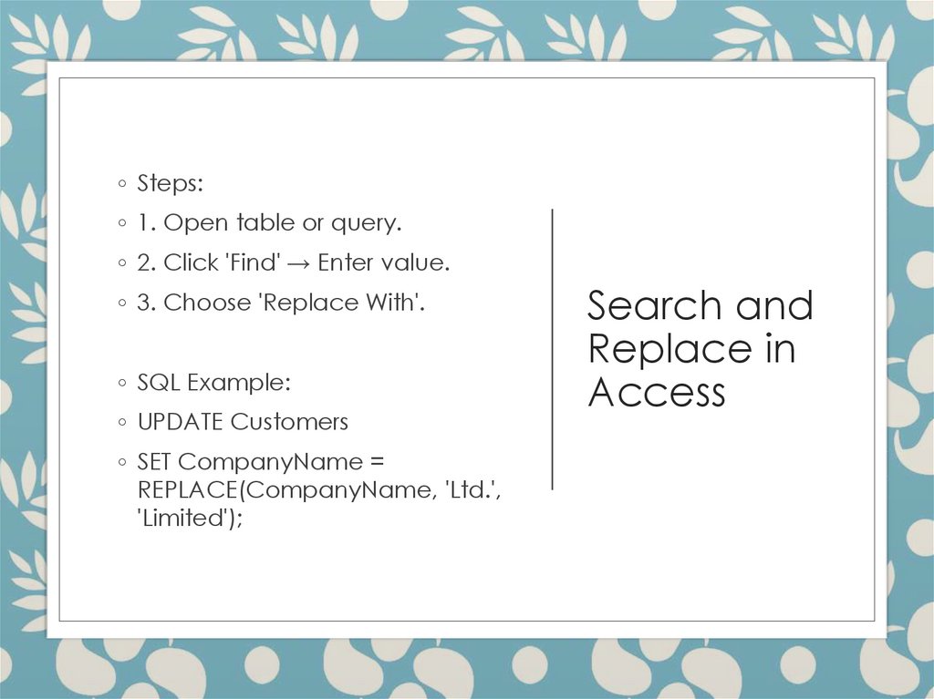 Search and Replace in Access
