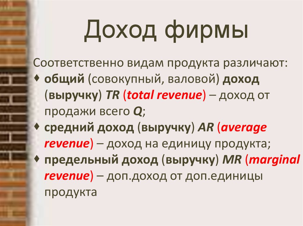 Доход фирмы