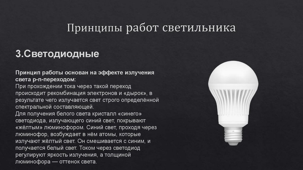 Принципы работ светильника