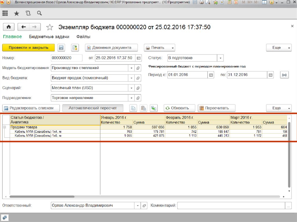 Инструментарий планирования и контроля бюджета доходов и расходов и прогнозного баланса