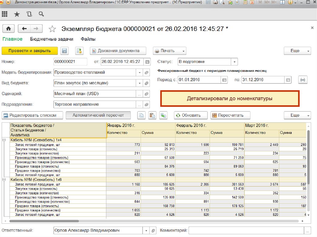 Инструментарий планирования и контроля бюджета доходов и расходов и прогнозного баланса