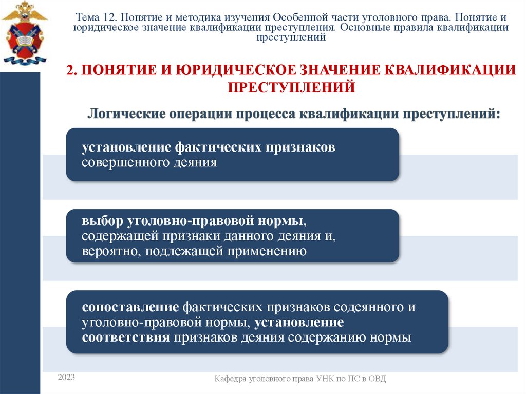 2. Понятие и юридическое значение квалификации преступлений