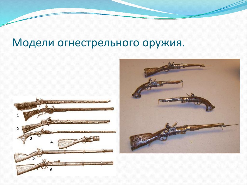 Модели огнестрельного оружия.