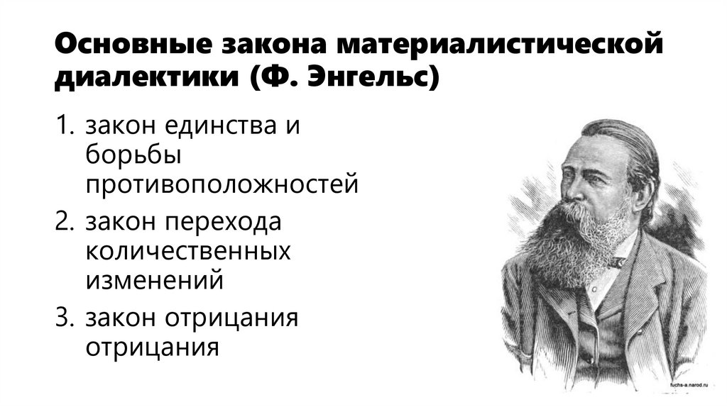 Основные закона материалистической диалектики (Ф. Энгельс)