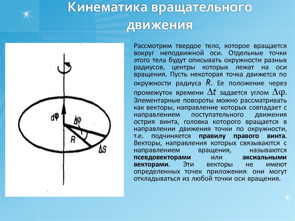 Кинематика вращательного движения