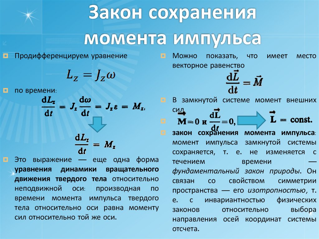 Закон сохранения момента импульса