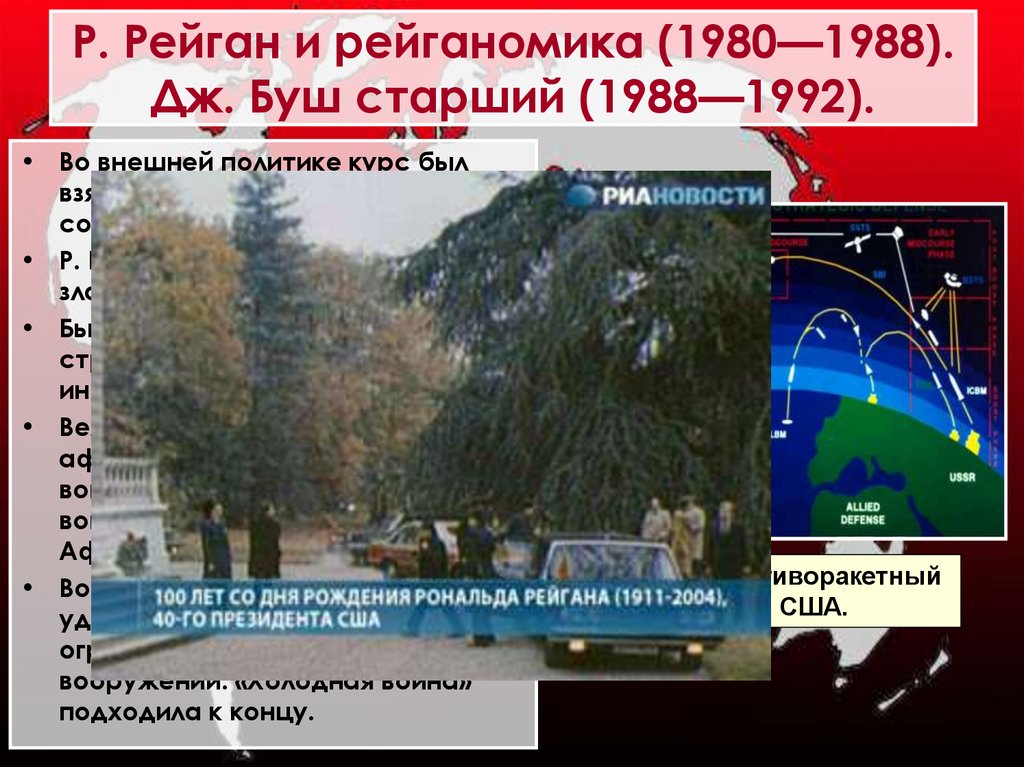 Р. Рейган и рейганомика (1980—1988). Дж. Буш старший (1988—1992).