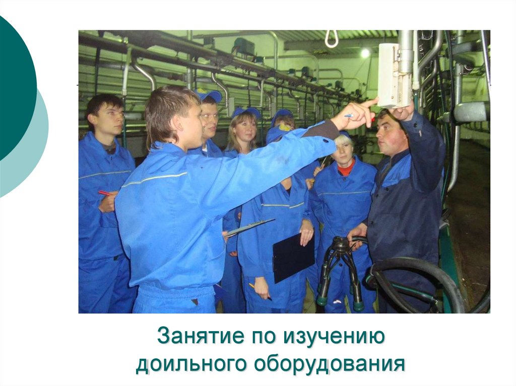Занятие по изучению доильного оборудования