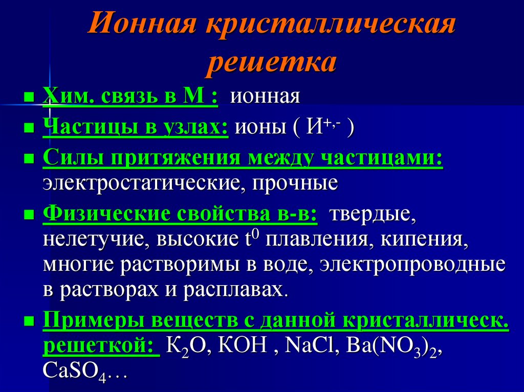 Ионная кристаллическая решетка