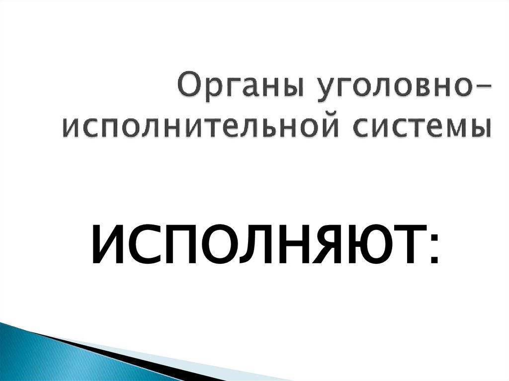 Органы уголовно-исполнительной системы