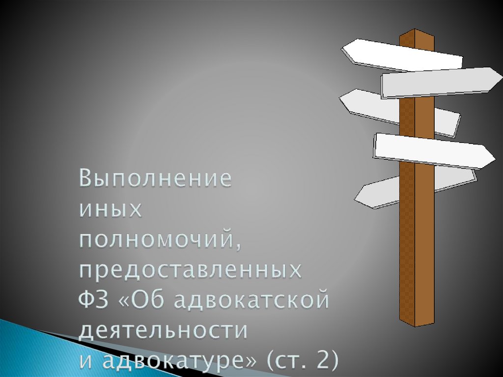 Выполнение иных полномочий, предоставленных ФЗ «Об адвокатской деятельности и адвокатуре» (ст. 2)