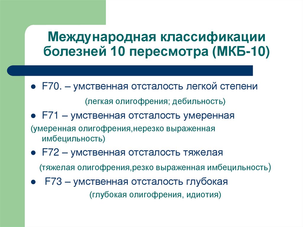 Международная классификации болезней 10 пересмотра (МКБ-10)